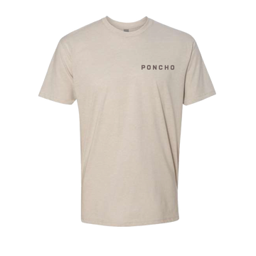 The Big Buck T-Shirt in light beige with Poncho Outdoors logo on chest