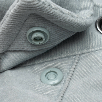 closeup of collar snaps on shirt