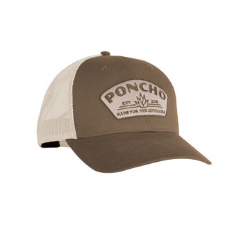 product photo brown agave trucker hat front