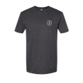 The Circle P T-Shirt in dark gray with a small light circle logo on the chest