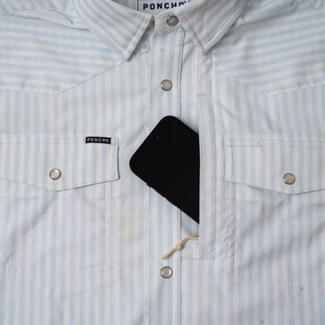 Phone in chest zipper pocket