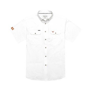 Product photo white texas longhorn embroidered shirt