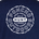 Navy blue fabric with a circular white graphic featuring the words Poncho Outdoors, Hunt, Wild, Open Water, Lands, and Open Range surrounded by barbed wire design.
