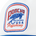 Embroidered patch with a fish and the words Poncho Outdoors U.S.A Flyfishing in red and blue stitching