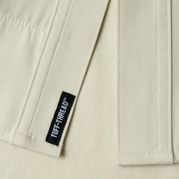 closeup of tuff-thread patch on shirt