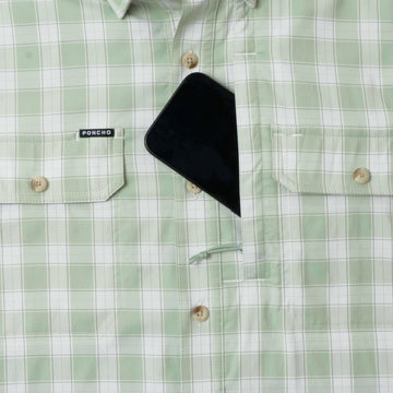 phone in chest zipper pocket