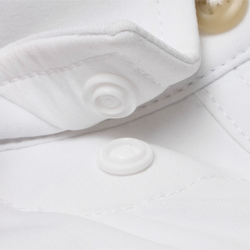 closeup of collar snaps on shirt