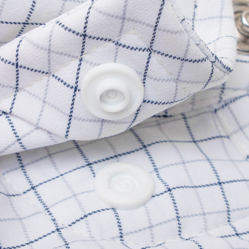 closeup of collar snaps on shirt