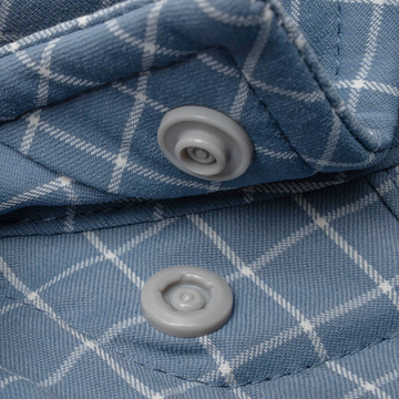 closeup of collar snaps on shirt