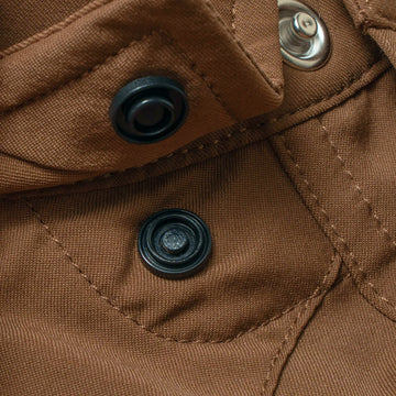 closeup of collar snaps on shirt