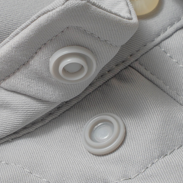 closeup of collar snaps on shirt