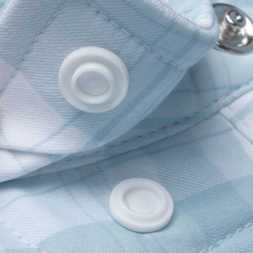 closeup of collar snaps on shirt