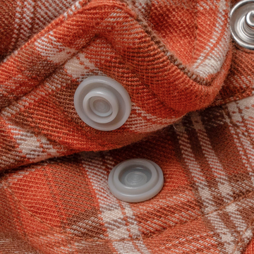 closeup of collar snaps on shirt