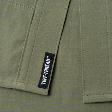 closeup of tuff-thread patch on shirt