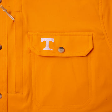 closeup of Tennessee logo on shirt pocket