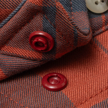 cloeseup of collar snaps on shirt