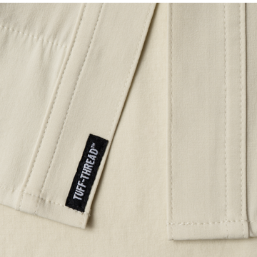 closeup of tuff-thread patch on shirt