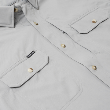 flyover detail photo of grey shirt