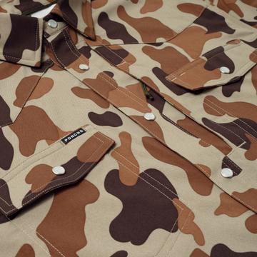 detail photo of the paloma camo shirt