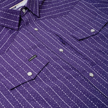 flyover photo of purple shirt with stars and stripes