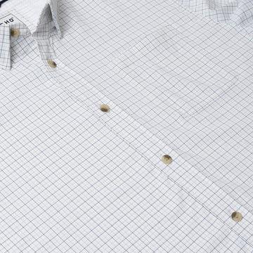 flyover of blue double check shirt