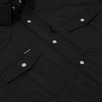 Flyover photo of black shirt