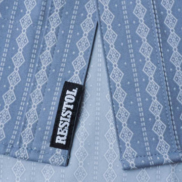 closeup of resistol patch on shirt