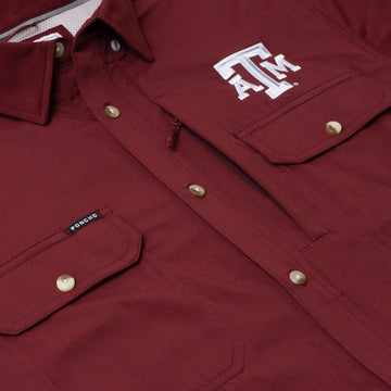 flyover photo of maroon shirt