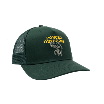 product photo Green bass trucker hat front