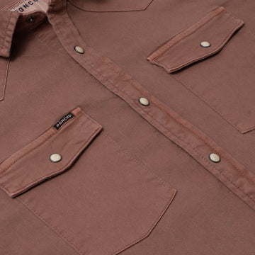 flyover photo of the marathon denim shirt