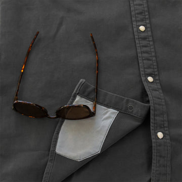 Detail shot of lens cloth and sunglasses