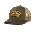 front of moss agave trucker hat