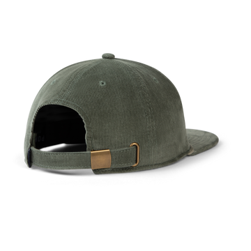 back of moss corduroy hat