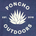 White stylized agave plant logo with the text "Poncho Outdoors" and "Est. 2018" on a blue background