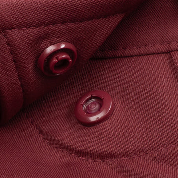 Closeup of collar snaps on collar of shirt
