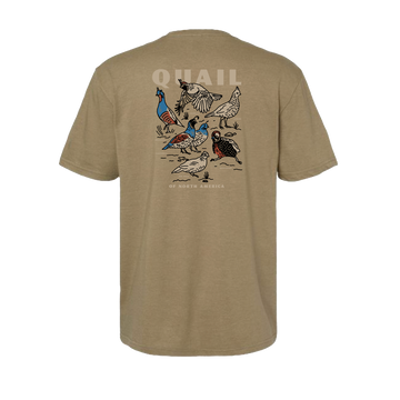 product photo quail of north america t-shirt back