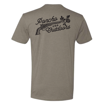 product photo grey revolver t-shirt back