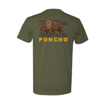 product photo roaming bison tee - back