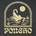 Stylized scorpion beneath a moon in an arched frame with Poncho lettering