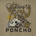 Poncho Outdoors logo featuring a skull, branching antlers, fishing rod, and reel illustration