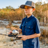 boy fishing in short sleeve fishing shirt