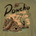 Illustration of a fisherman casting a line toward a large fish tail in water with tall grasses and the word Poncho above.