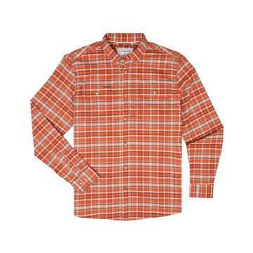 product photo of plaid orange flannel front