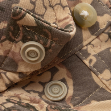 Closeup of collar snaps on collar of shirt