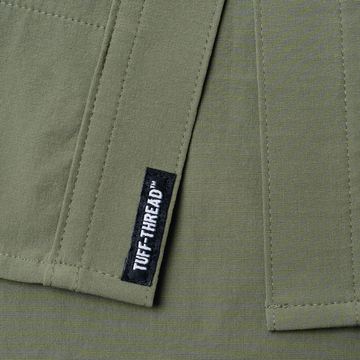 closeup of tuff-thread patch on shirt