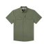 product photo front of olive green short sleeve shirt