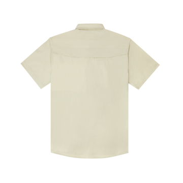 product photo back of tan shirt