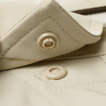 closeup of collar snap on shirt