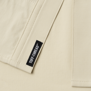 closeup of tuff-thread patch on shirt