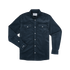 The Barton Springs long-sleeve shirt in dark fabric with button closures and two chest pockets